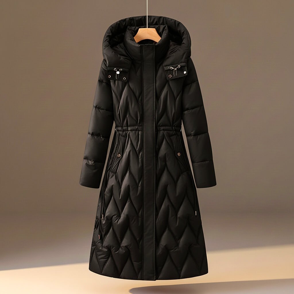 Marguerite | Women's Quilted Hooded Coat with Drawstring Waist