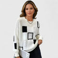 Beaumont | Women's Monochrome Patchwork Openwork Sweater