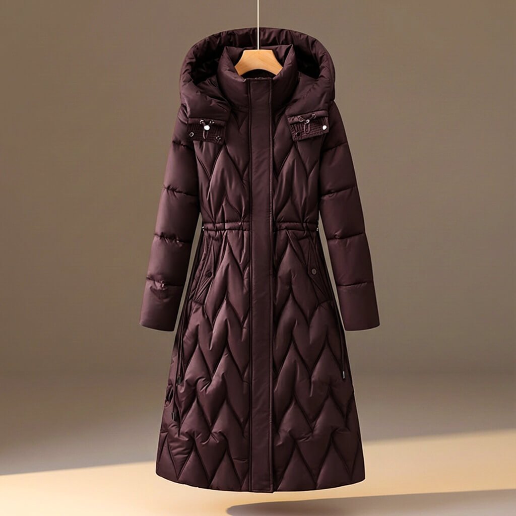 Marguerite | Women's Quilted Hooded Coat with Drawstring Waist