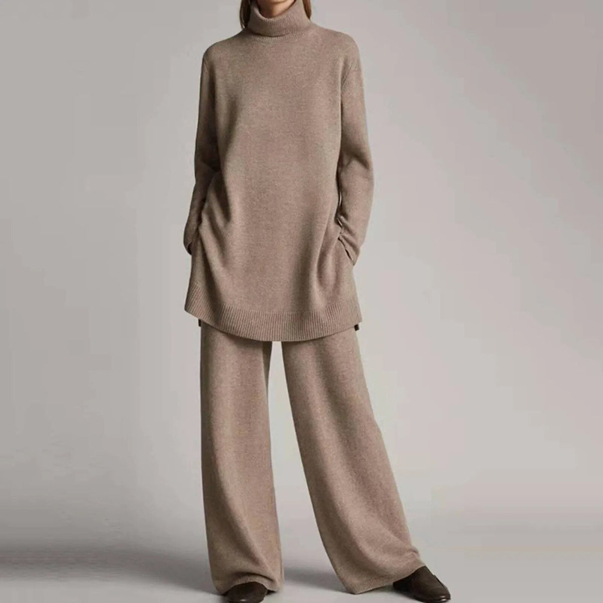 Marguerite | Women's Turtleneck Sweater and Wide Leg Pants Set