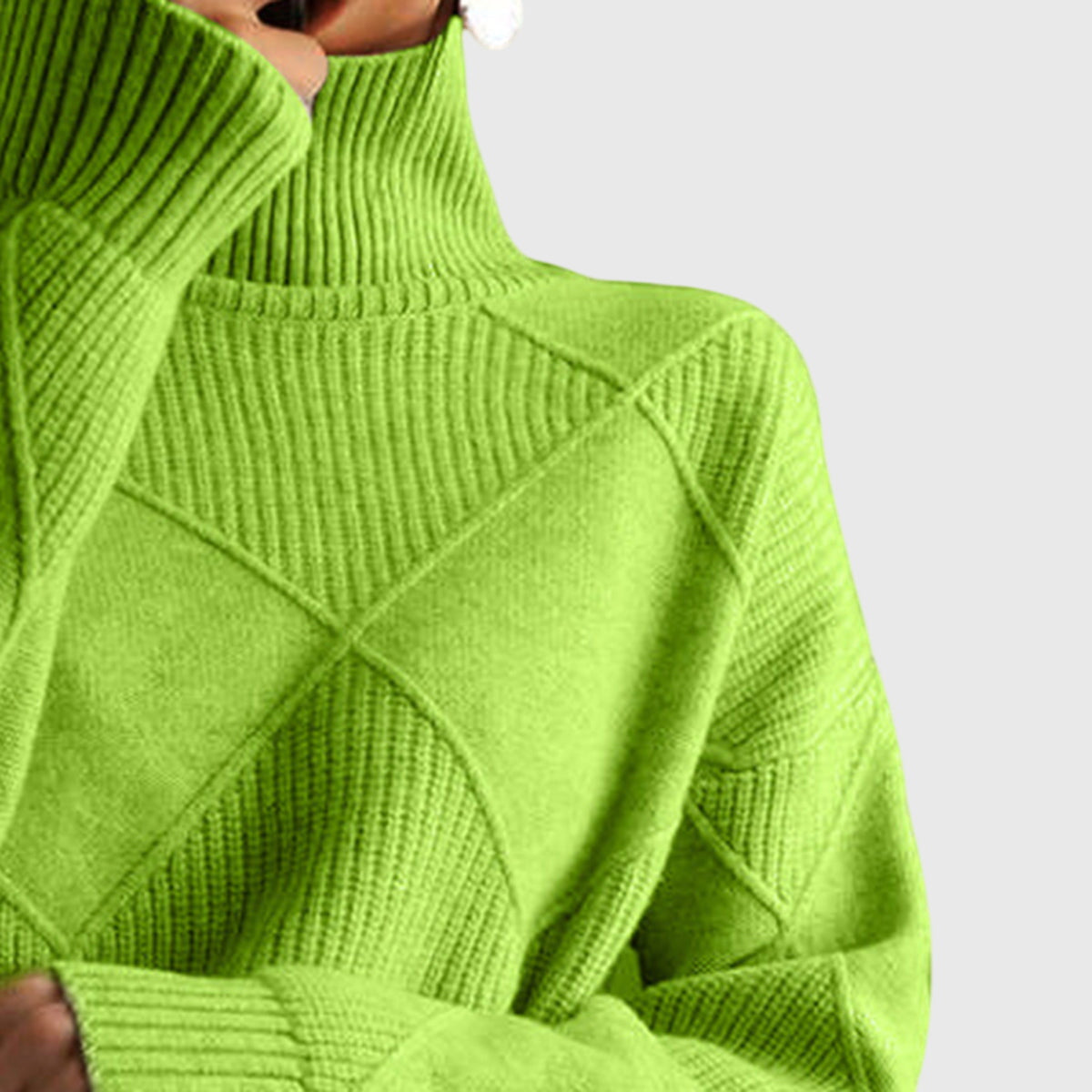Sienna | Women's Diagonal Seam Roll Neck Sweater for Cosy Winter Wear