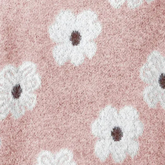 Calla | Women's Half Zip Sweater with an Allover Daisy Print