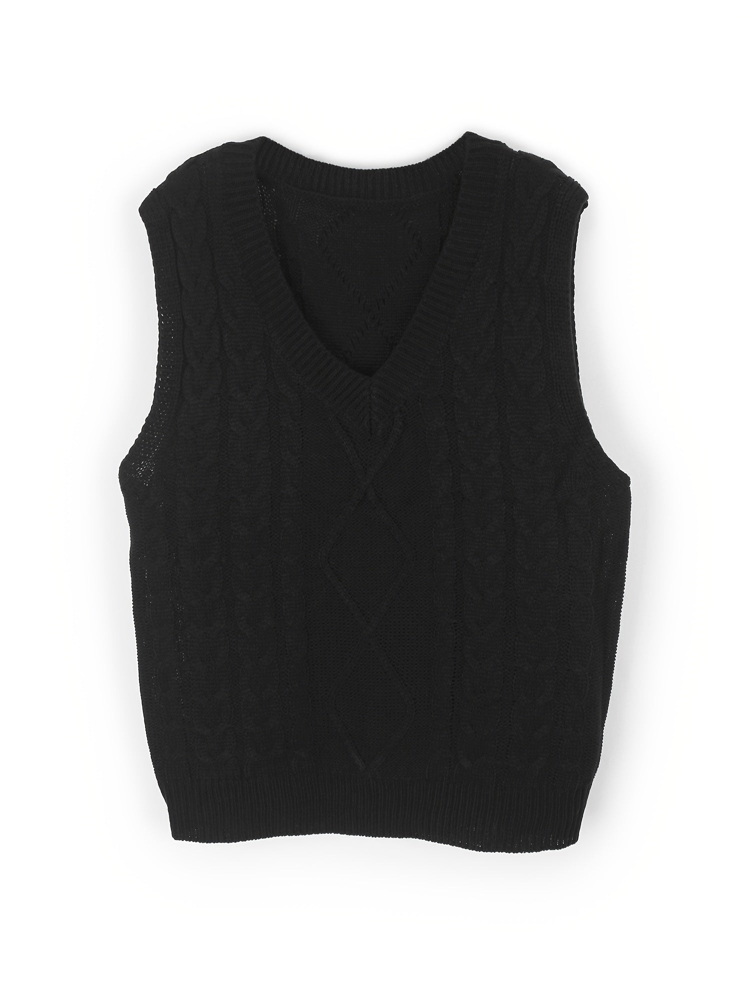 Delaney | Women's Cable Knit V-Neck Sweater Vest