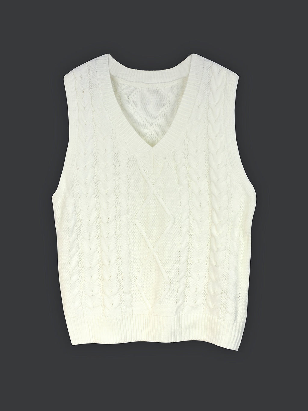 Delaney | Women's Cable Knit V-Neck Sweater Vest