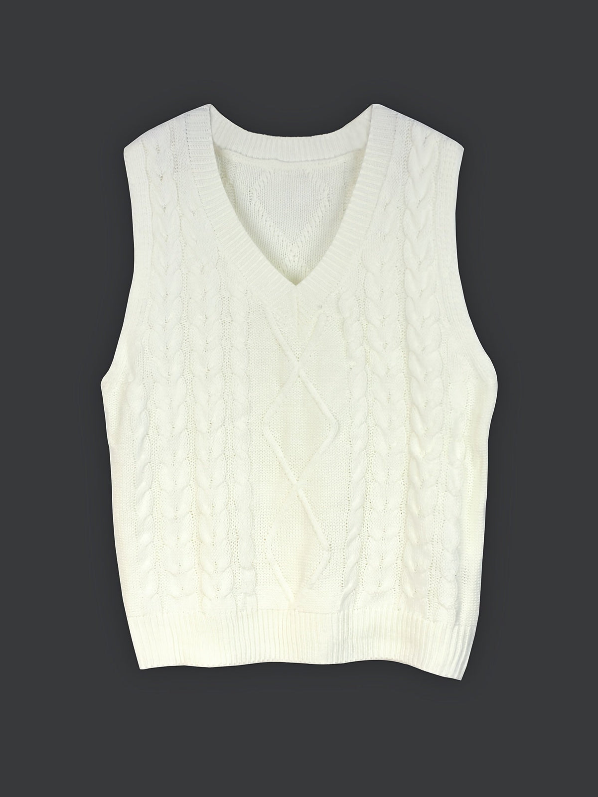 Delaney | Women's Cable Knit V-Neck Sweater Vest