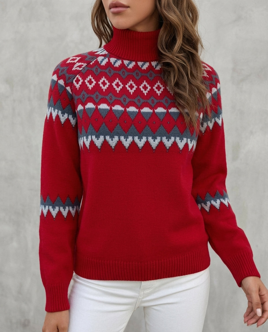 Kendra | Women’s Turtleneck Fair Isle Sweater