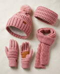 Joelle | Women’s 4 Piece Knit Hat Scarf and Glove Set