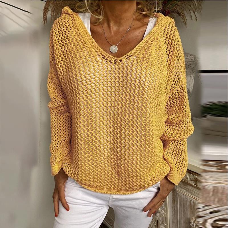 Emberlynn | Women's Open Weave Crochet Hoodie Sweater