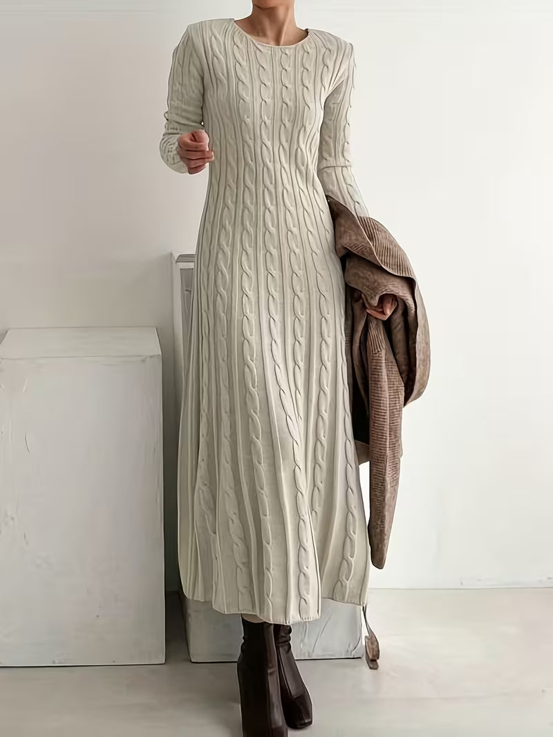 Josephine | Women's Long Sleeve Cable Knit Maxi Sweater Dress