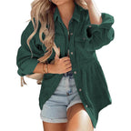 Chana | Women's Oversized Corduroy Peplum Jacket with Gathered Waist