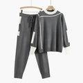 Cecilia | Women's Colorblock Crew Neck Sweater and Jogger Pants Set
