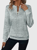 Harlow | Women's Cable Knit Quarter-Zip Sweater