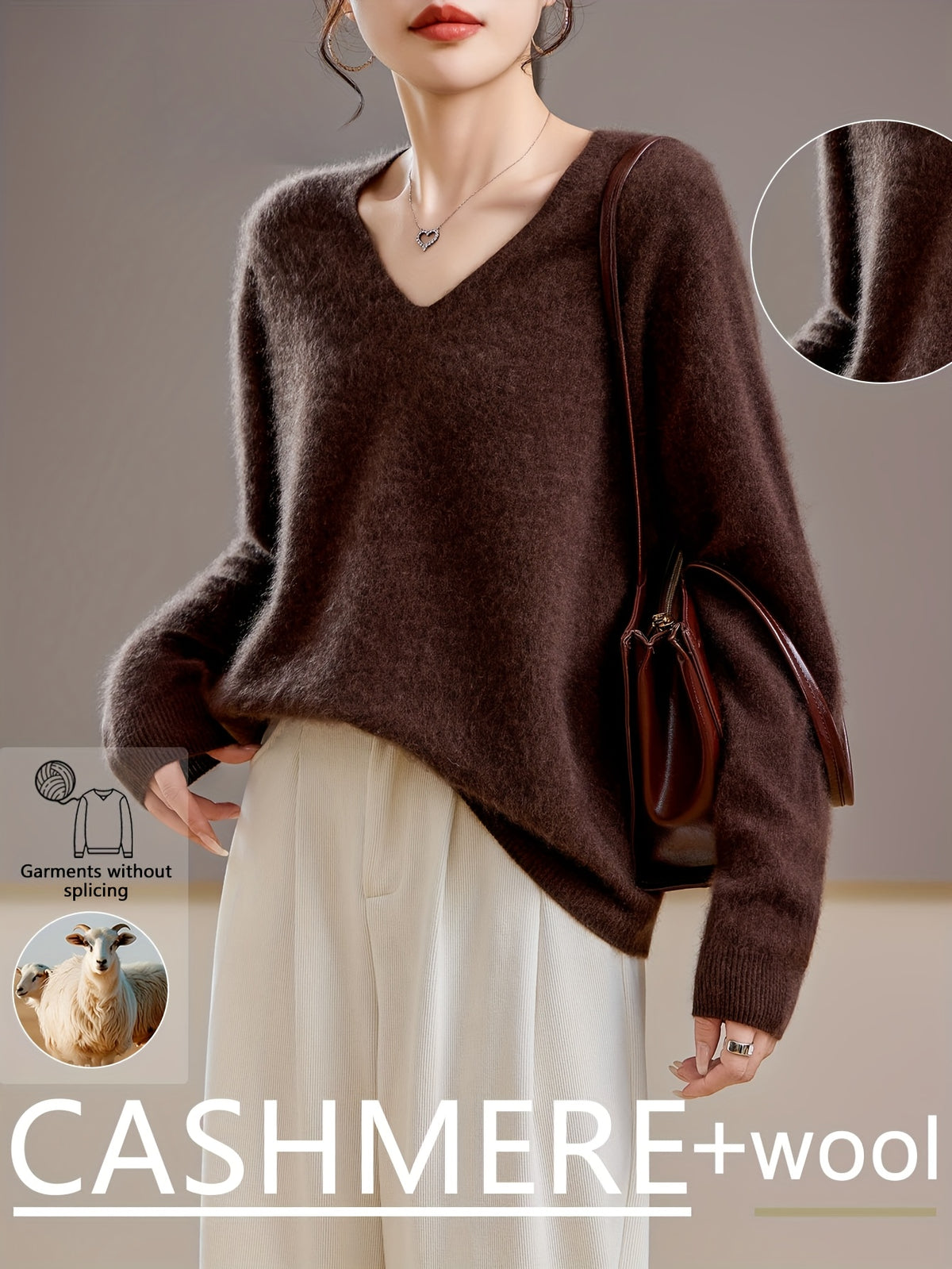 Marisol | Women's Cashmere Wool V-Neck Sweater for Cosy Autumn Layering