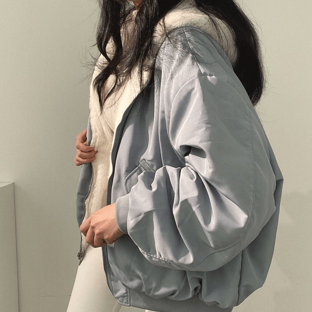 Dolores | Women's Oversized Fleece-Lined Zip-Up Bomber Jacket
