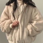 Dolores | Women's Oversized Fleece-Lined Zip-Up Bomber Jacket