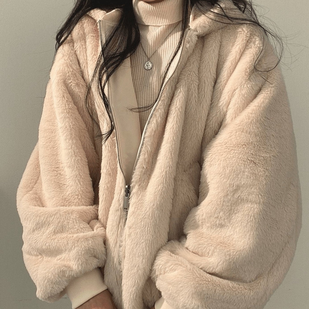 Dolores | Women's Oversized Fleece-Lined Zip-Up Bomber Jacket