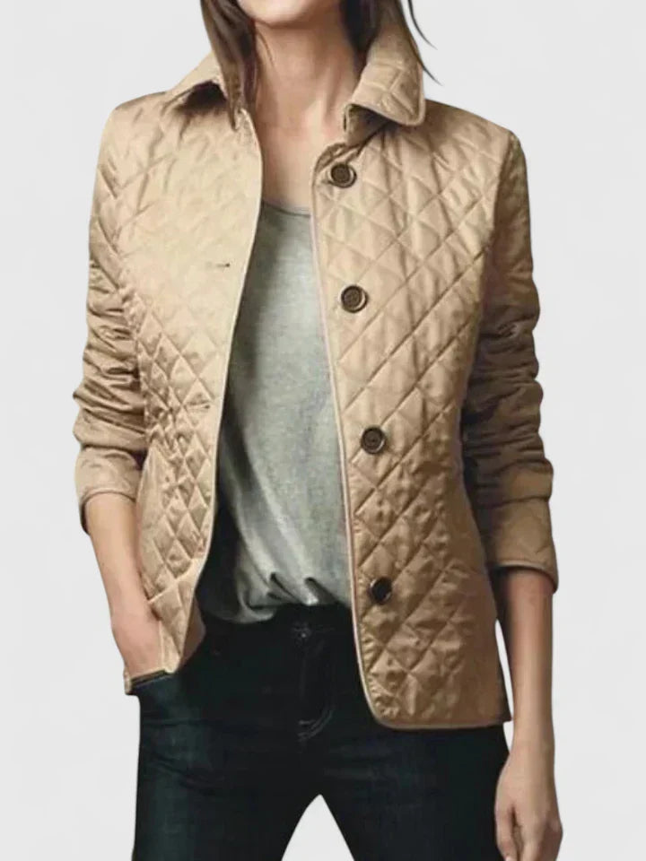 Odalys | Women's Quilted Button-Up Jacket with Stand Collar