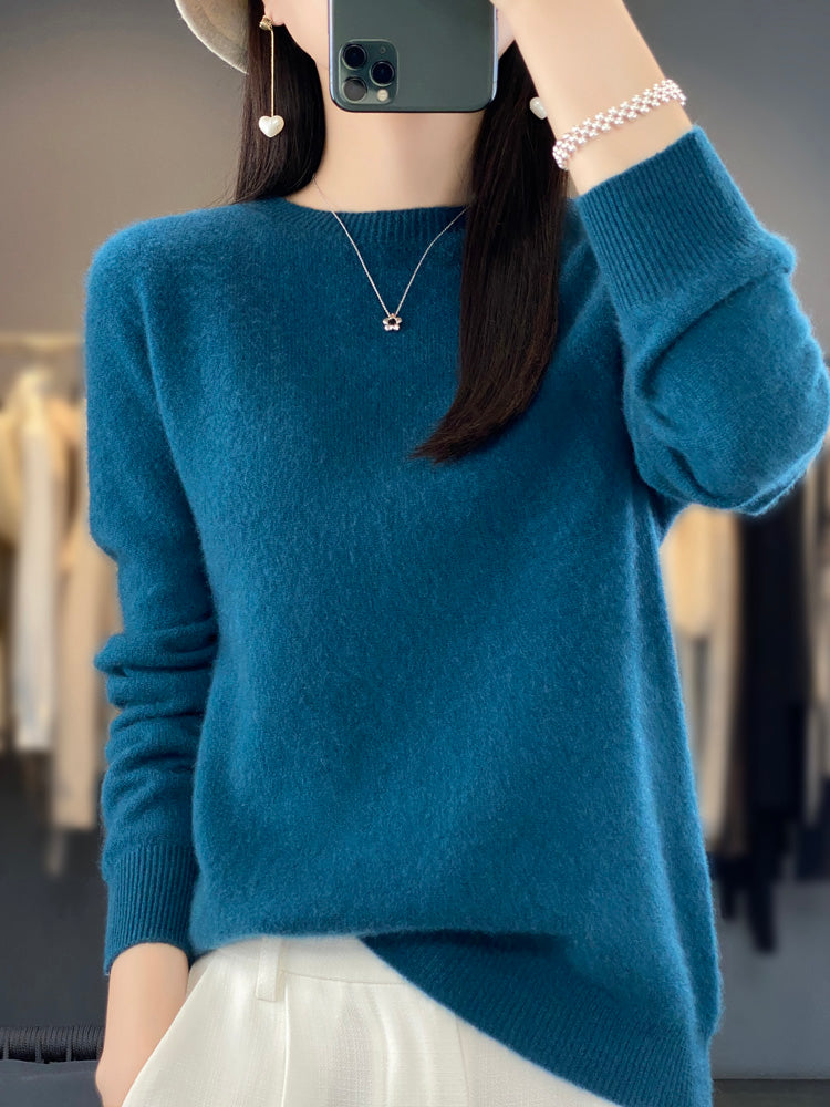 Rizali | Women's Wool Blend Round Neck Pullover