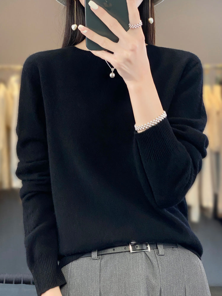 Rizali | Women's Wool Blend Round Neck Pullover