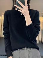 Rizali | Women's Wool Blend Round Neck Pullover