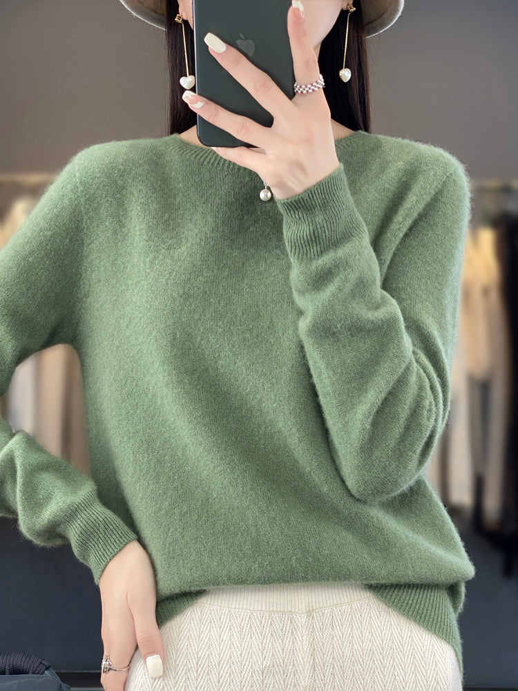 Rizali | Women's Wool Blend Round Neck Pullover