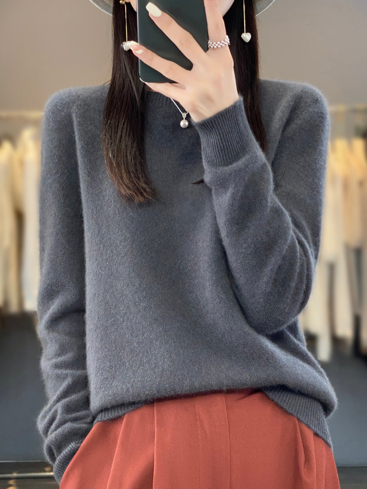 Rizali | Women's Wool Blend Round Neck Pullover