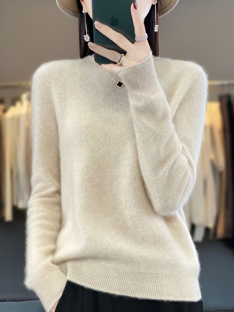 Rizali | Women's Wool Blend Round Neck Pullover