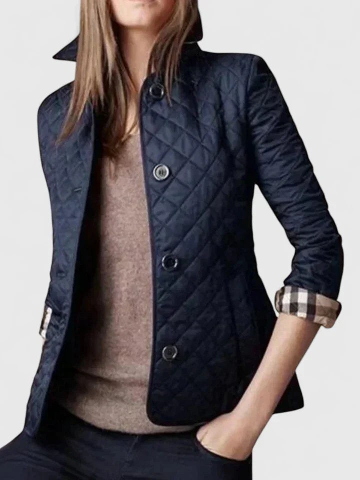 Odalys | Women's Quilted Button-Up Jacket with Stand Collar