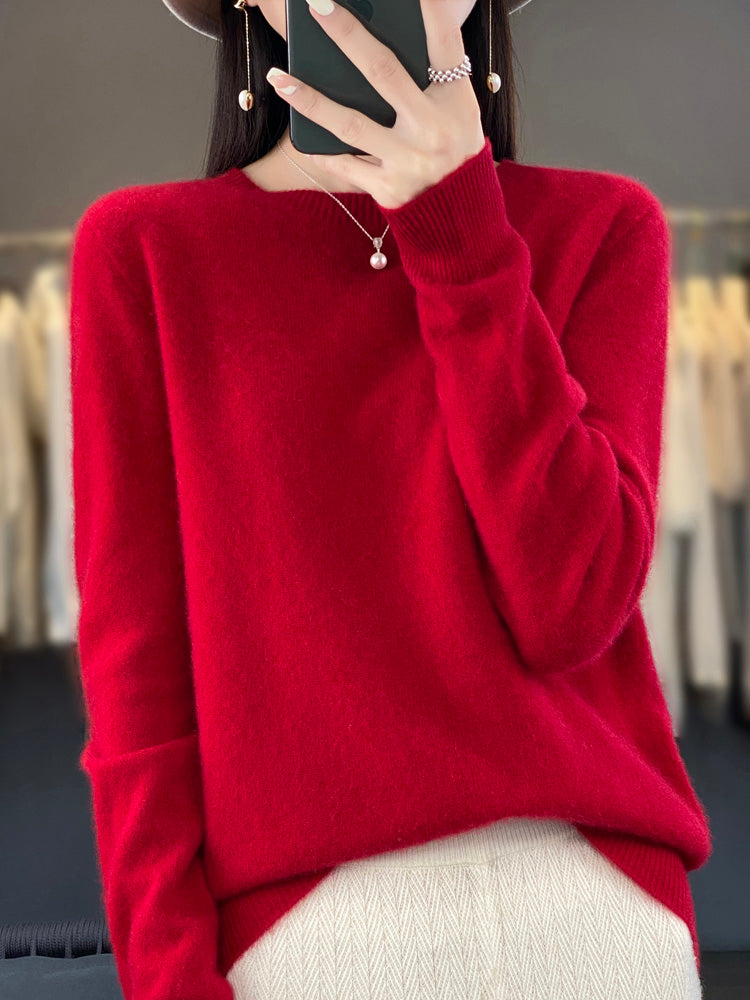 Rizali | Women's Wool Blend Round Neck Pullover