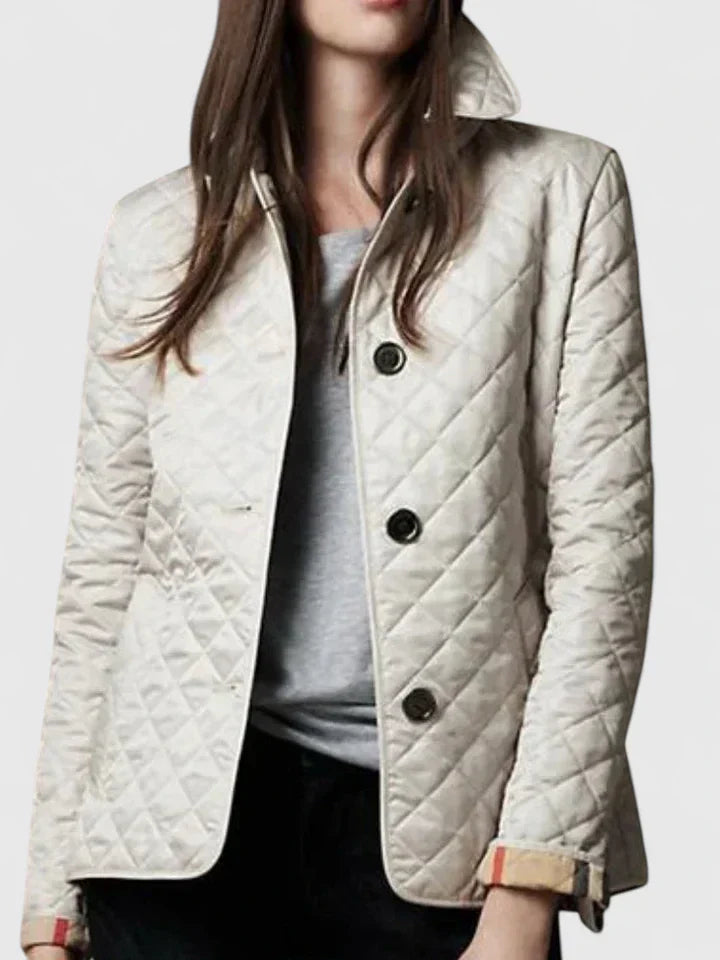 Odalys | Women's Quilted Button-Up Jacket with Stand Collar