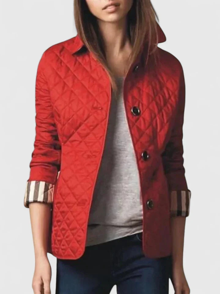 Odalys | Women's Quilted Button-Up Jacket with Stand Collar