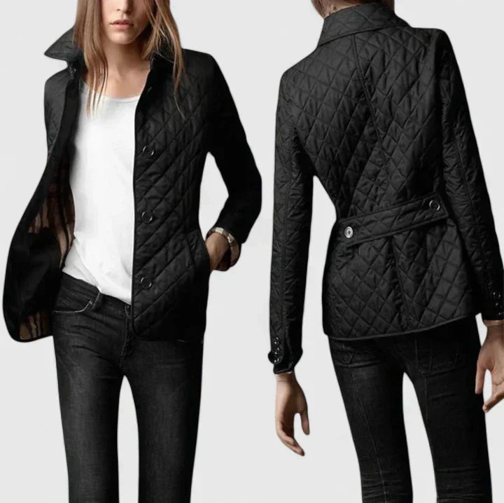 Odalys | Women's Quilted Button-Up Jacket with Stand Collar