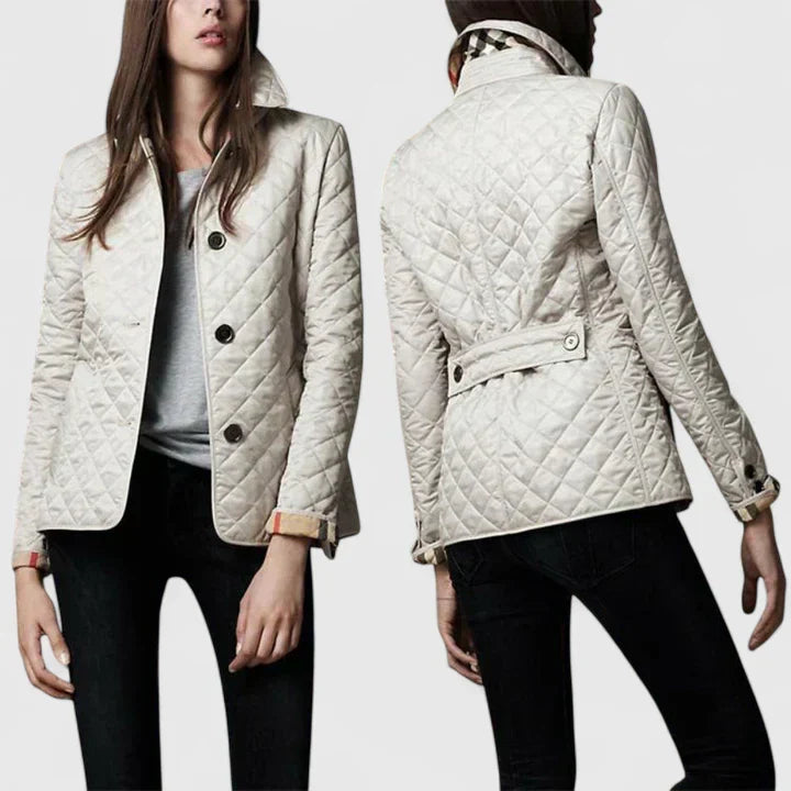 Odalys | Women's Quilted Button-Up Jacket with Stand Collar
