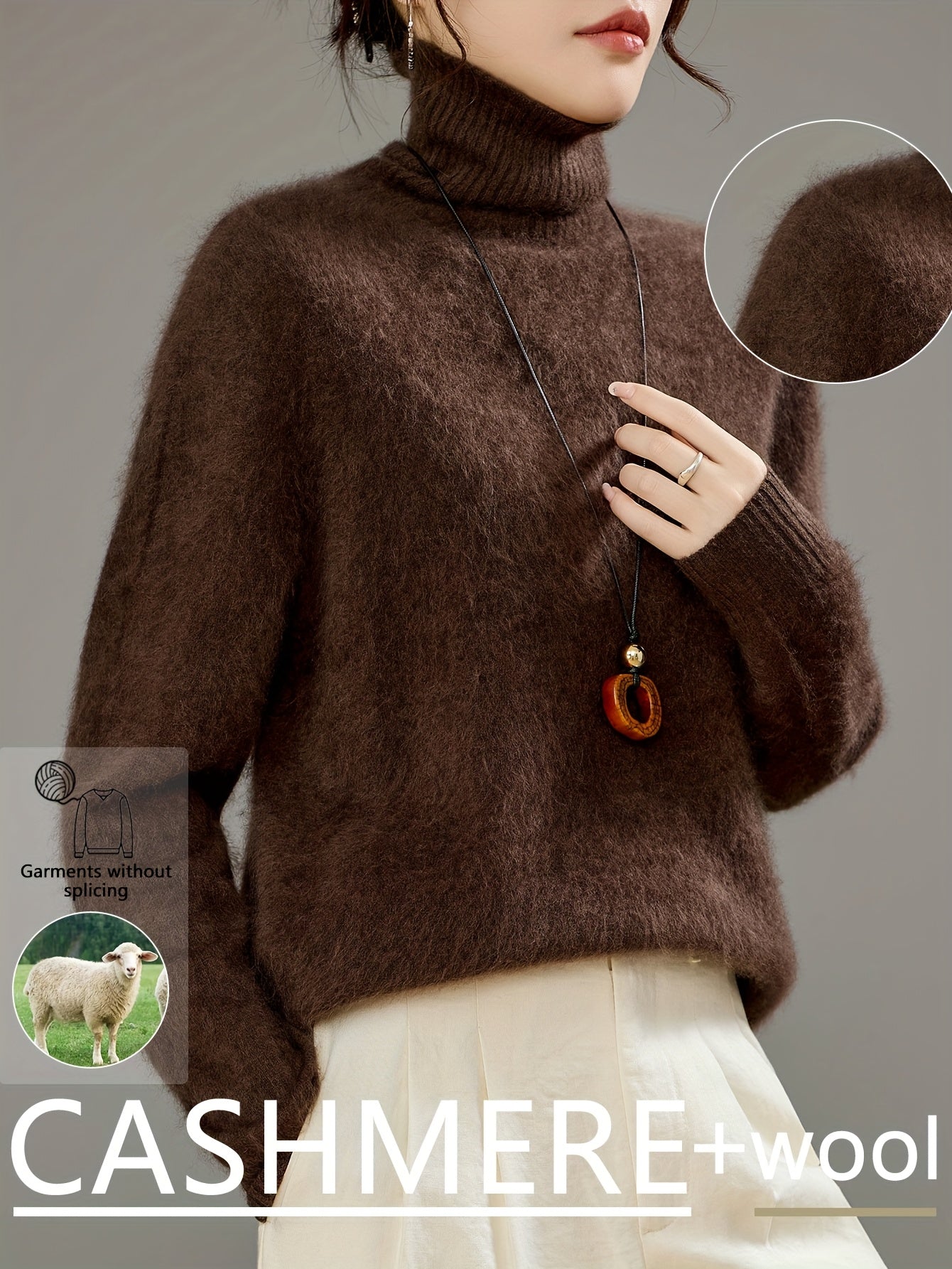 Odessa | Women's Pure Cashmere Wool Turtleneck Sweater