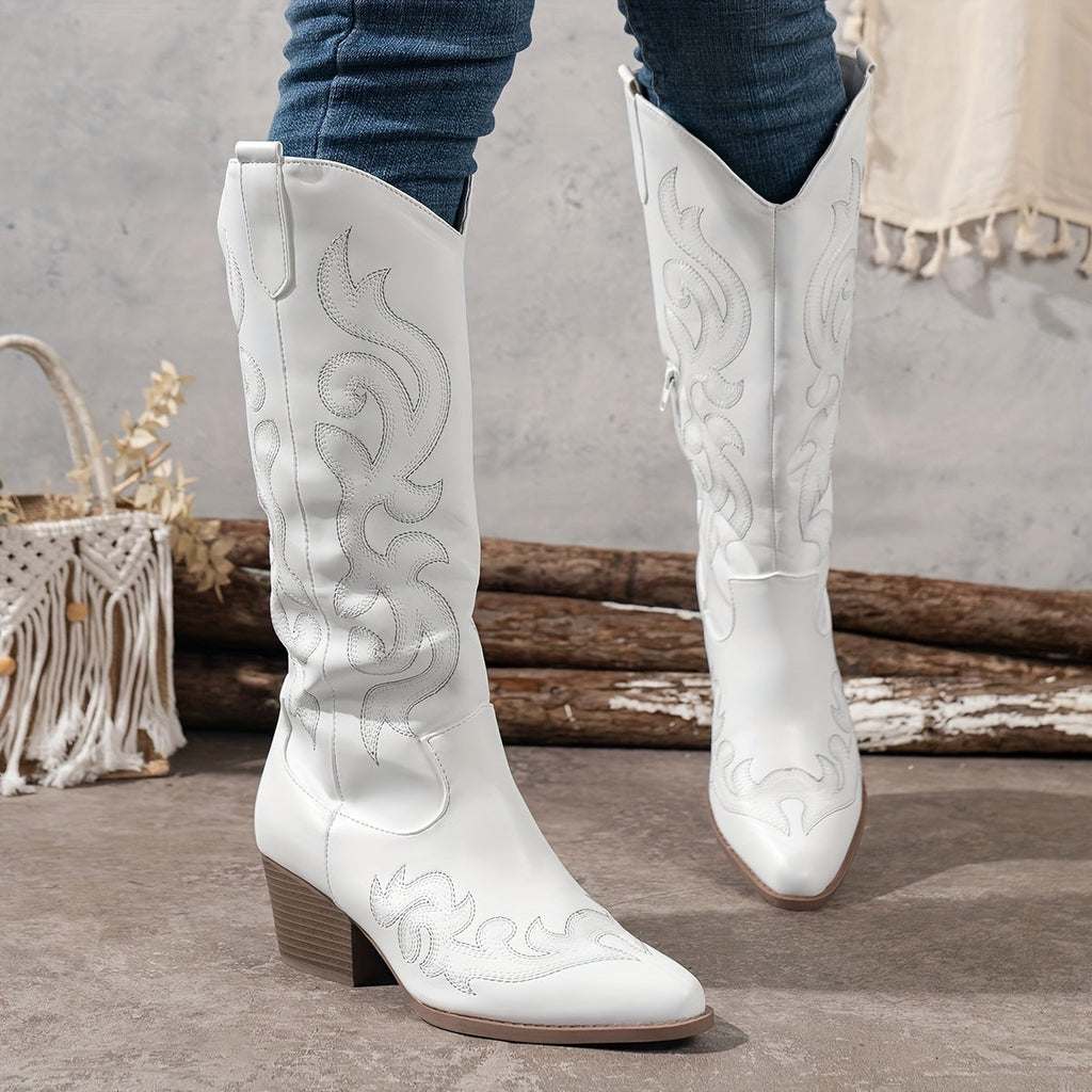 Consuelo | Women's Knee-High Cowboy Boots with Block Heel
