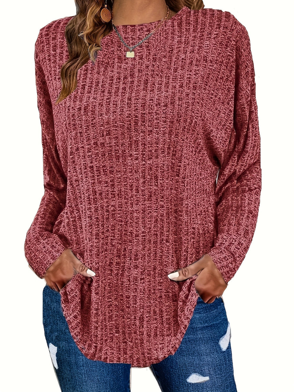 Genesis | Women's Waffle Knit Tunic Sweater