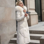 Odalys | Women’s Long Puffer Coat with Fur Hood