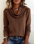Emerald | Women's Knit Cowl Neck Pullover Sweater
