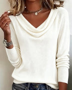 Emerald | Women's Knit Cowl Neck Pullover Sweater