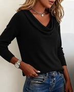 Emerald | Women's Knit Cowl Neck Pullover Sweater