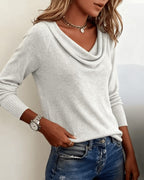 Emerald | Women's Knit Cowl Neck Pullover Sweater