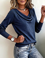 Emerald | Women's Knit Cowl Neck Pullover Sweater