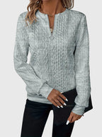 Harlow | Women's Cable Knit Quarter-Zip Sweater