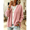 Florence | Women's Oversized Open Knit Cardigan with Patch Pockets