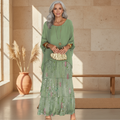 Floral Sequin Tiered Boho Maxi Dress - Wedding Guest
