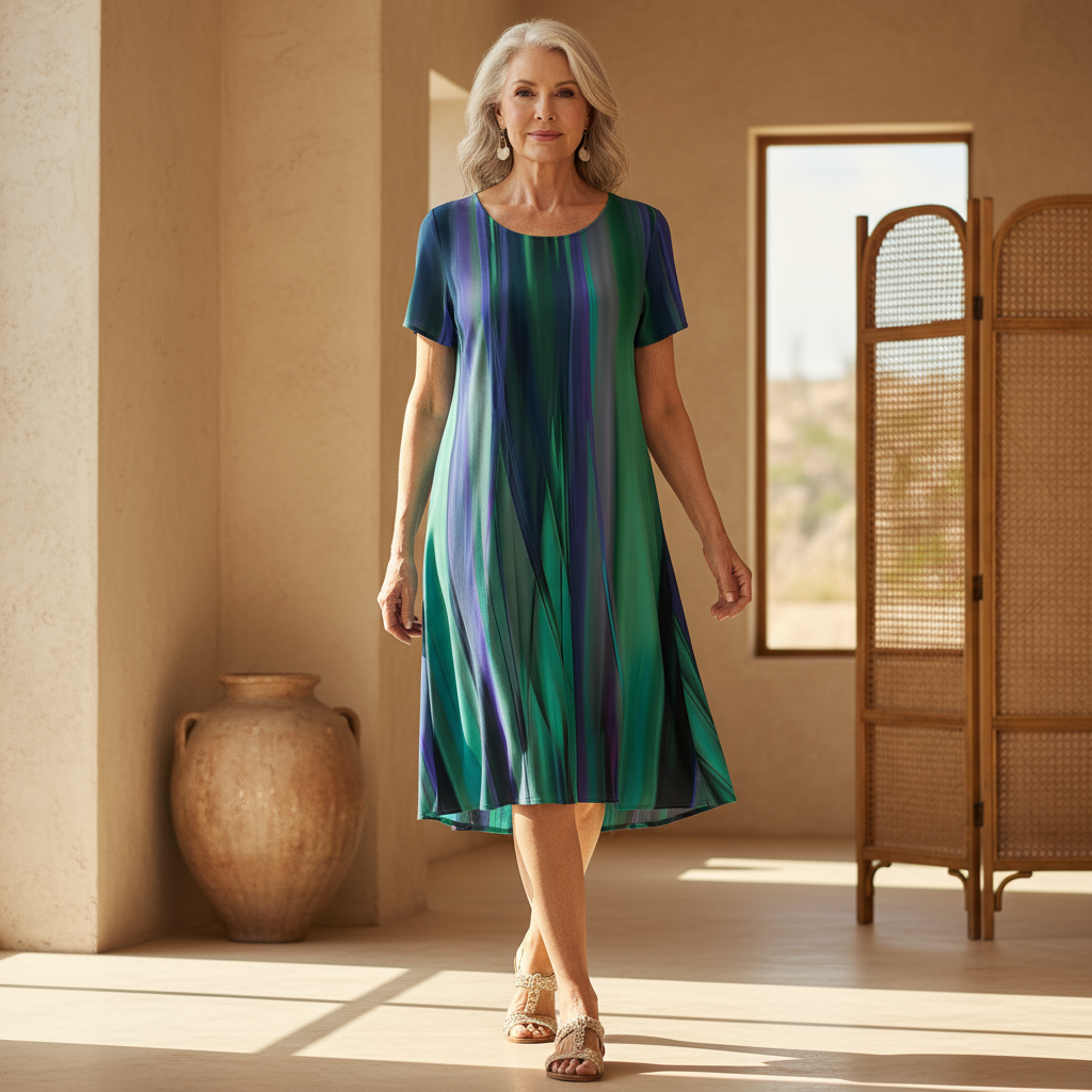 Striped Relaxed Swing Summer Dress
