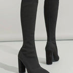 Octavia | Women’s Stretch Pointed Toe Knee High Block Heel Boots