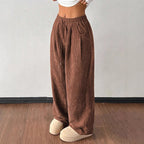 Marisette | Women's Wide-Leg Corduroy Trousers with Drawstring