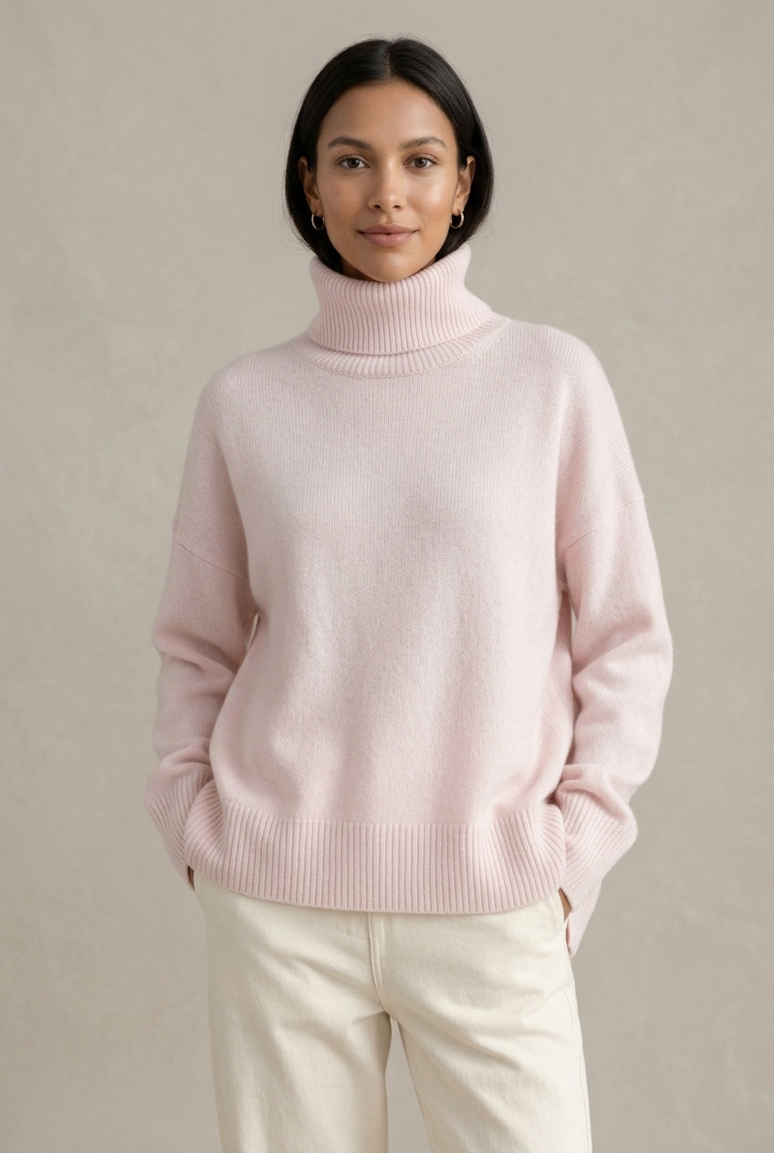 Wren | Women's Oversized Turtleneck Sweater with Ribbed Trim