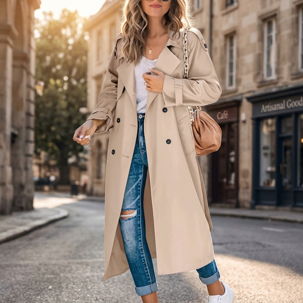 Lavinia | Women’s Double Breasted Long Trench Coat